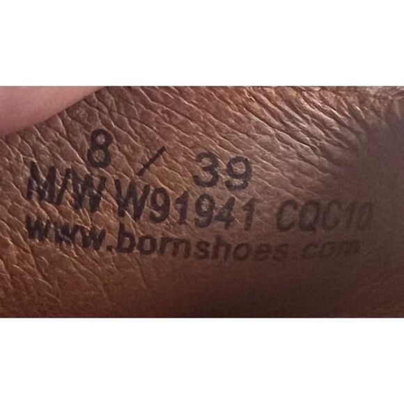 Born Mauve Purple Leather Fringe Tassel Heels Sandals Size 8 - Picture 15 of 16